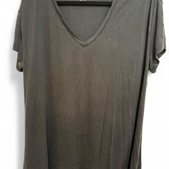 Ava & Viv Women's Black V-Neck Comfortable Oversized Modal T-shirt 2X - EUC - Picture 1 of 5